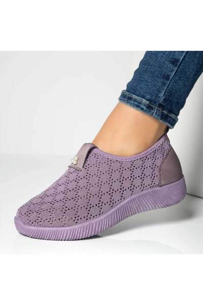 Modlet.ro Women's purple textile espadrilles with perforations MOD13060