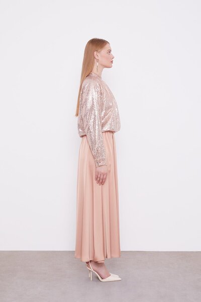 Levidor Mink Sequined Skirt Set