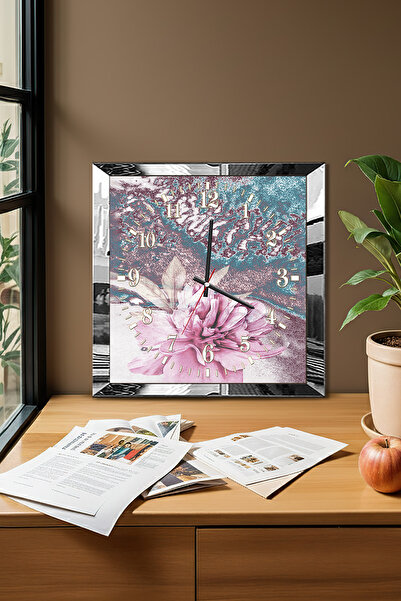 Zevahir Mobilya Dekorasyon Ceas de perete decorativ din MDF cu tematică de fl...