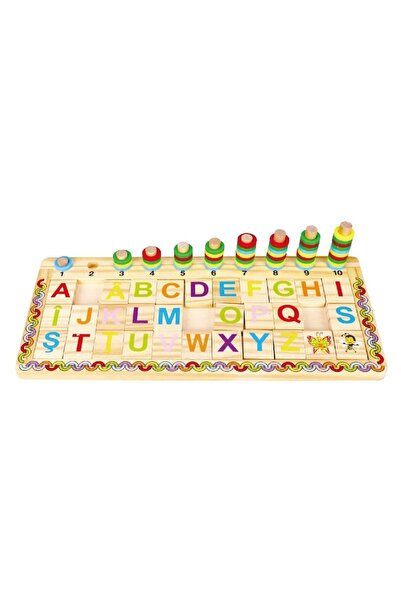 OEM Educational Wooden Puzzle with Alphabet & Numbers 41.5x19cm