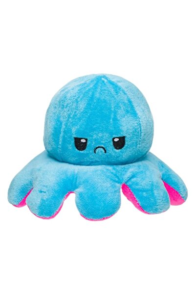 MYONNA IT & E- COMMERCE Reversible Octopus Plush Toy, Fuchsia & Blue, 14 cm