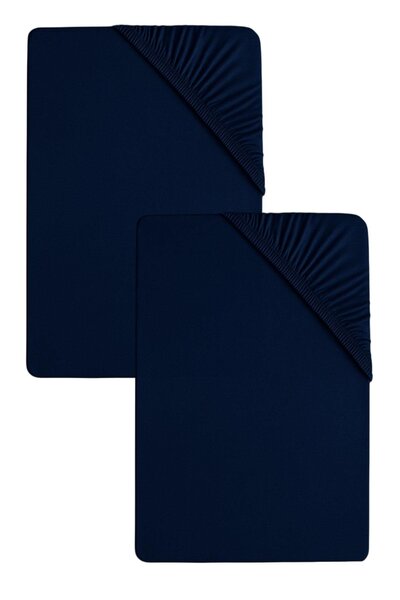 COTENCONCEPT 2 Pieces Plain Cotton Double 180 X 200 cm Elastic Combed Bed Sheet