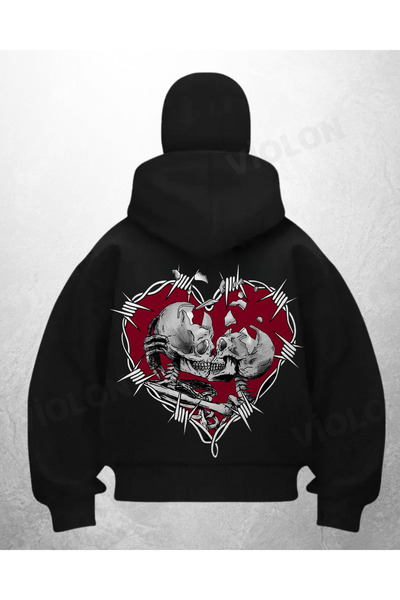 Violon Ζακέτα Heart Skeleton με τύπωμα Black Samurai Snow Mask Ζακέτα