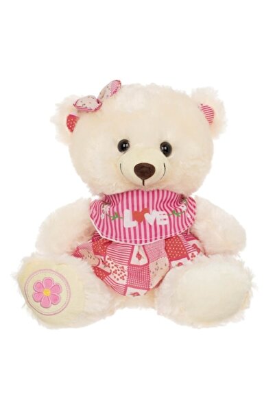 OEM Rochie ecru cu ursuleț de pluș și fundă cu motive florale și în carouri, ...