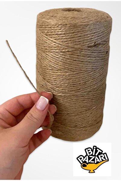 izmir Bitpazarı 500 gr Jüt Ipi Hasır Ip Keten Ip - Paketleme ipi - Süsleme ip...