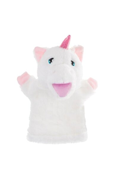 OEM Figurine Plush Unicorn White Pink Puppet Theater 30cm