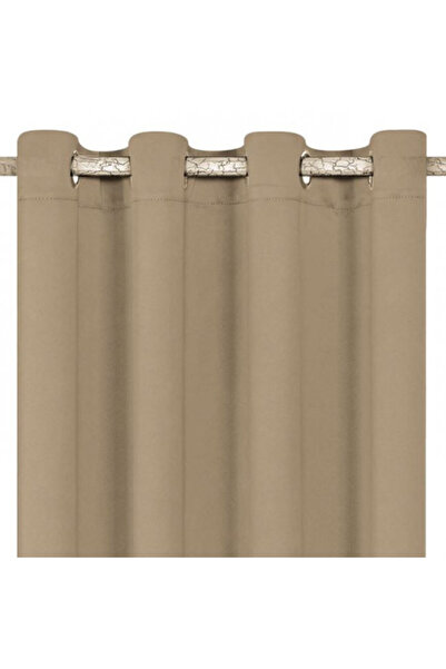 OEM Decorative curtain with rings, size 140 x 260 cm, Taupe