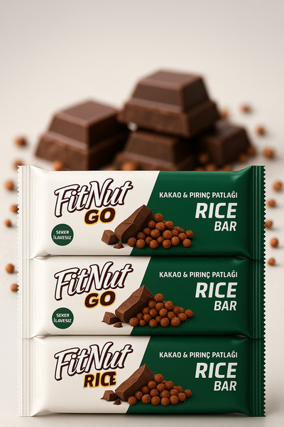 Stylovi Fitnut Go Cocoa Rice Puff Bar 3-Pack – Sugar-Free Healthy Snack