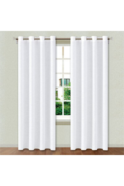 OEM Decorative curtain with rings, medium shading level, 140 x 250 cm, White