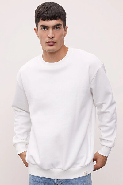 DeFacto Oversize Wide Fit Crew Neck Thick Basic Plain Sweatshirt T5139Az24Au