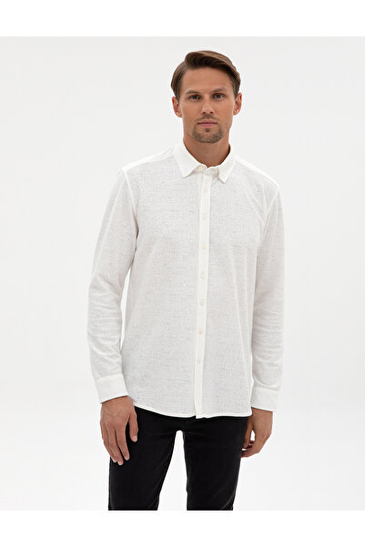 Pierre Cardin Ecru Regular Fit Knitted Shirt 50311692-Vr019