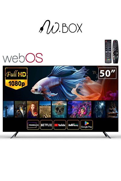 Wbox W Box Smart TV - 50 Inch - WEB OS HUB System - Free Wall Mount - WBOS50
