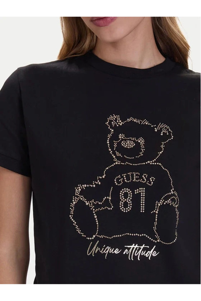 Guess Μοναδικό γυναικείο μπλουζάκι μαύρο Active Regular Fit V5BI16K8FQ4-JBLK