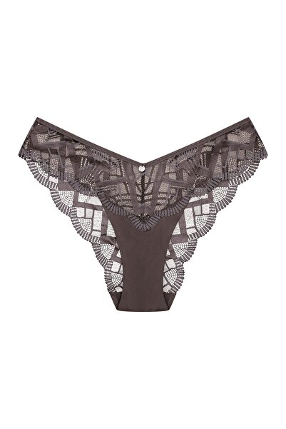 ESOTIQ Chiloți de damă cu dantelă geometrică și pandantiv, talie joasă în V | Introducere