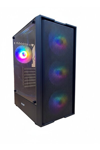 Bugatek Adagan 4x12cm Rainbow Mid Tower Tempered Cam Gaming Bilgisayar Kasası