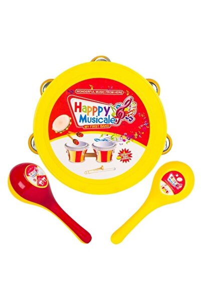 OEM Drum and Maracas Kids Red Yellow - 3pcs