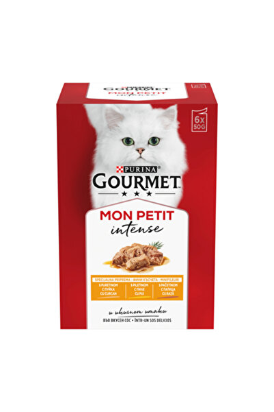 Gourmet Wet Food for Cats Mon Petit, Chicken, Duck, Turkey in Sauce, 6 x 50 g
