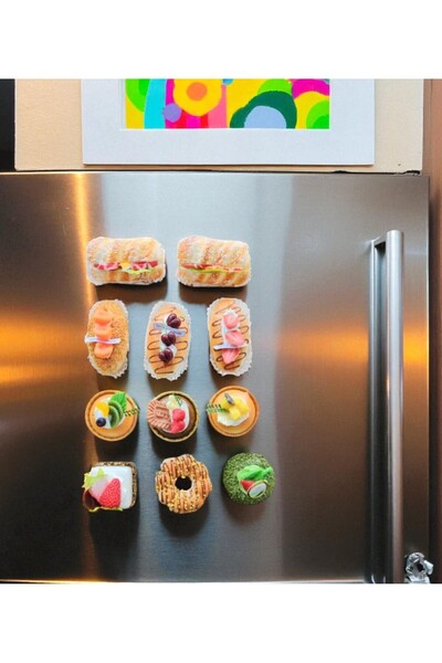 lstri Buzdolabı Magneti - Tasarım Magnet,Ekler Şeklinde Magnet 11 Adet