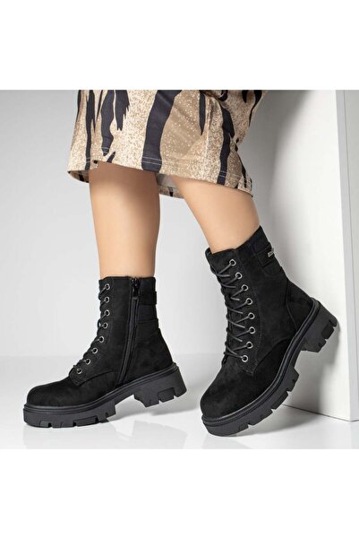 Modlet.ro Women's black suede boots with zipper MOD12272