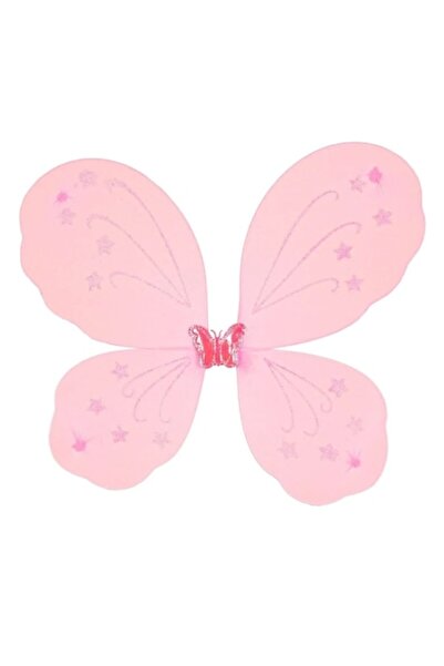 OEM Aripi de fluture cu stele roz sclipitoare pentru deghizare 37x40cm