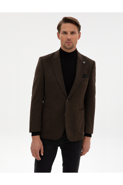 Pierre Cardin Kahverengi Slim Fit Ceket 50316305-VR029