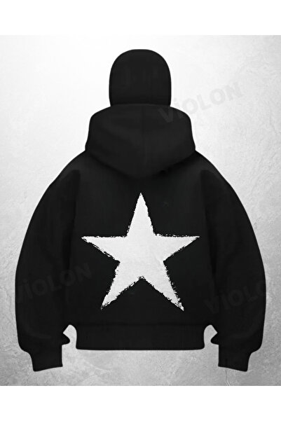 Bravebell سترة كارديجان سوداء مطبوعة بنقشة النجوم على شكل قناع الساموراي