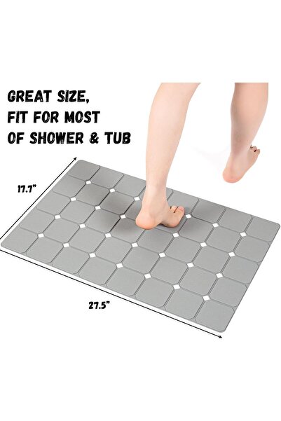 ALBBEK 2 Pieces Bath Mat Machine Washable Bath Mat Silicone Foldable 45 X 70 cm A-161