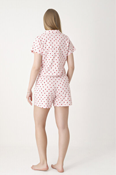 NBB Pink Berry Shorts Crop Front Buttoned Pajama Set