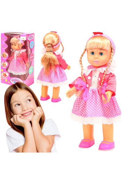 MalPlay Papusa interactiva pentru copii Belinda, cu parul lung si blond, poat...