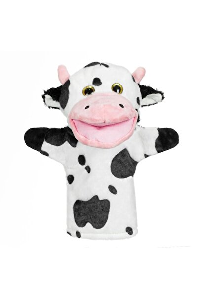 OEM Plush Figurine White Cow for Puppet Theater 28cm