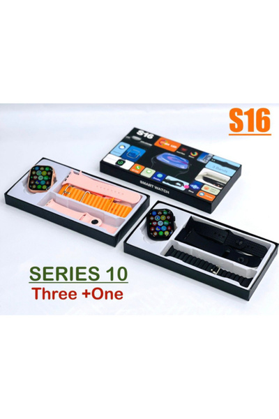 Generic Smart Watch Series 10 S16 – 3 Bands – Black – Fitness Tracker – Touch Screen