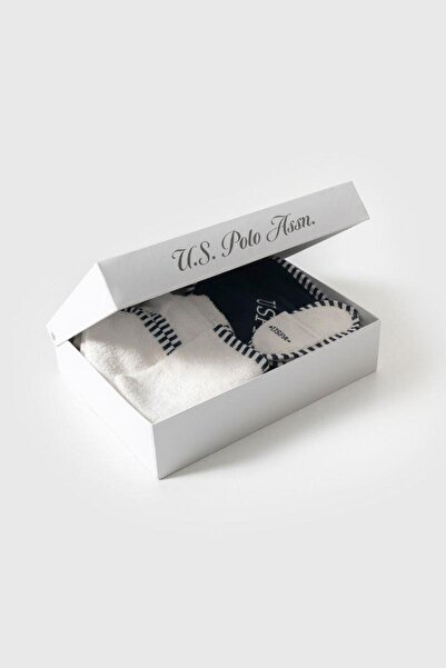 U.S. Polo Assn. U.S. Polo Assn Baby Boy Bathrobe Set Ecru