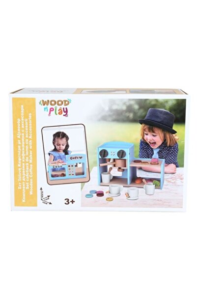 OEM Toy coffee maker set for kids, wooden, 30 pieces