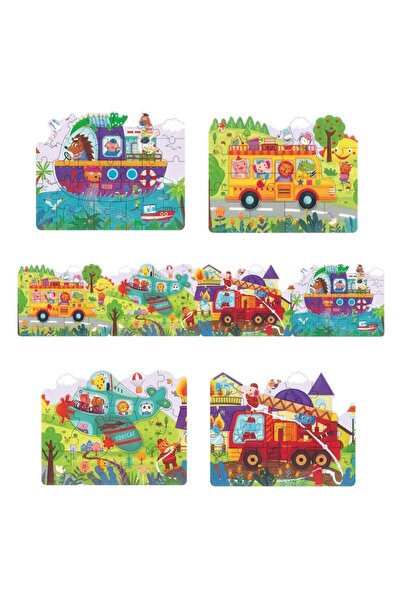 OEM Grow Up Puzzle - Vehicles & Animals (94 pieces, 4-in-1)