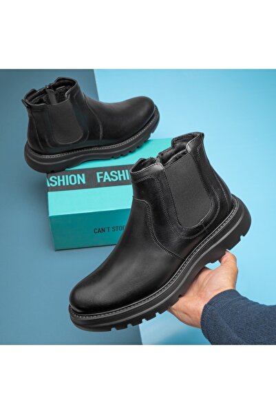 Modlet.ro Men's black leather boots MOD12325