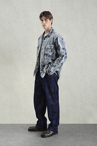 GIESTO قميص منقوش رمادي اللون