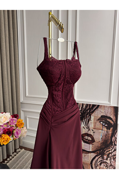 ProWorks & RTC فستان برغندي ناعم