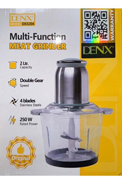 Denx Electric Meat Grinder And Professional Food Processor 250W | Multi-Purpose Chopper Stainless St