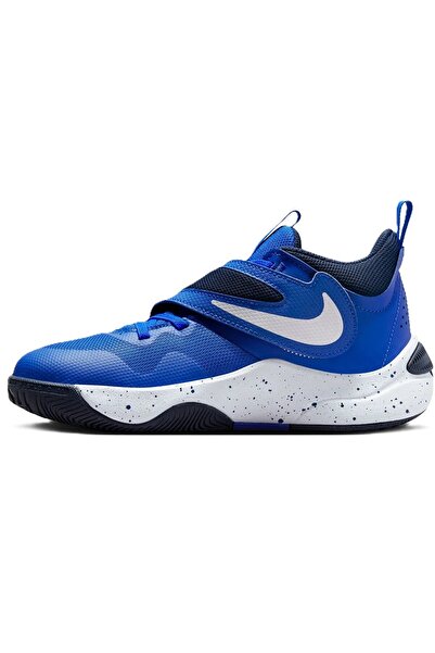 Nike Team Hustle D 11 Unisex Basketball Shoes Rubber Laces Velcro Basketball Shoes Blue