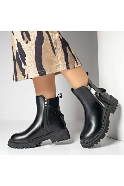 Modlet.ro Ghete negre de damă cu fermoar MOD12189