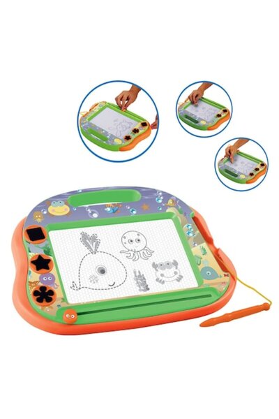 OEM Tablă magnetică de desen - Verde lime și portocaliu, Animale marine, 31,5...