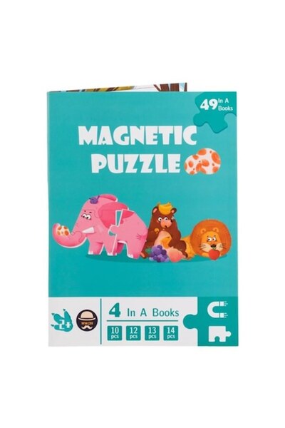 OEM Puzzle Magnetic cu 4 Imagini cu Fructe Masini Animale