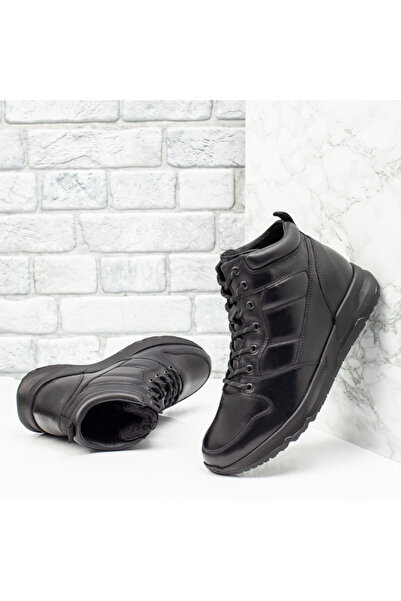 Modlet.ro Men's black genuine leather sport boots MOD10774