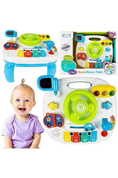 MalPlay Masuta de activitati 2 in 1, cu blat detasabil, cu Volan, Muzica si s...