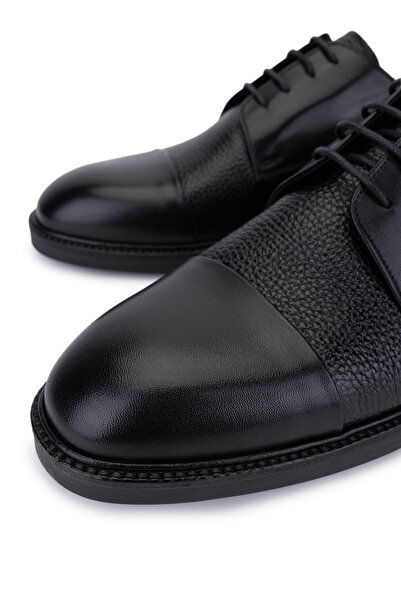Tamer Tanca Erkek Hakiki Deri Siyah Klasik Ayakkabı