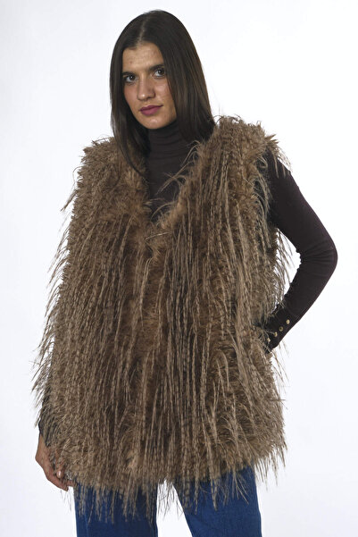 ABBRA Women's Lined Feather Vest with Snap Detail