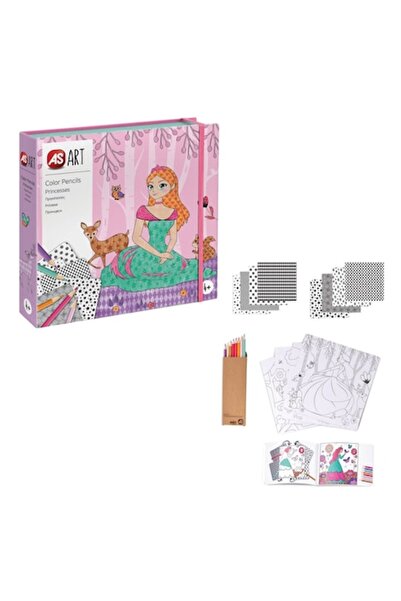 OEM Set de colorat Prințesă cu creioane colorate, 20 buc, 12 imagini preimpri...