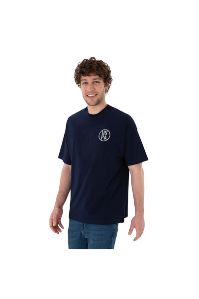 U.S. Polo Assn. Ανδρικό μπλουζάκι με λαιμόκοψη με υπερμεγέθη εφαρμογή