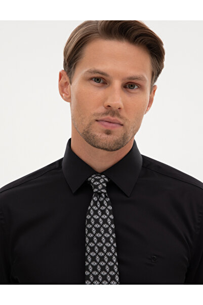 Pierre Cardin Siyah Non Iron Kolay Ütülenebilir Slim Fit Gömlek 50315254-VR046