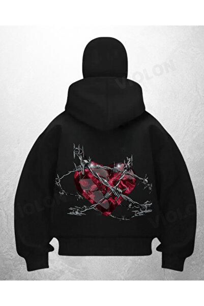 Bravebell سترة كارديجان سوداء مطبوعة من Heart Legends بتصميم قناع الثلج السام...